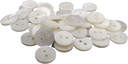 50 Nacar Natural Shell Buttons - Sewing Accessory - 6 Sizes - Manufactured and Shipped from Spain - (10 mm)...