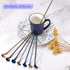 uxcell Stainless Steel Spoon Straws, 4Pcs 8.6" Reusable Metal Long Handle Drinking Straws Spoon for Milkshake Drinks Cocktail, Blue...