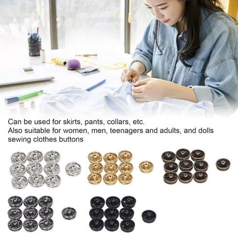 100PCS 5mm Mini Snap Buttons for Doll Clothes Assorted Metal Snap Fasteners Buttons Round Button Buckle Small Press Buttons Miniature Snap Buttons...