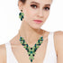 EVER FAITH Women's Crystal Elegant Bridal Cluster Flower Leaf Drop Necklace Earrings Set...