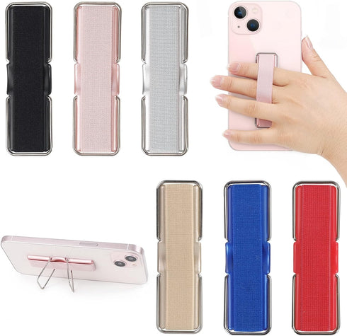 Phone Grip, CISID 6 Pcs Phone Grip Strap with Stand Cell Phone Holder for Hand Suitable for iPhone Samsung and Most Smartphones(Black,Silver,Rose ...