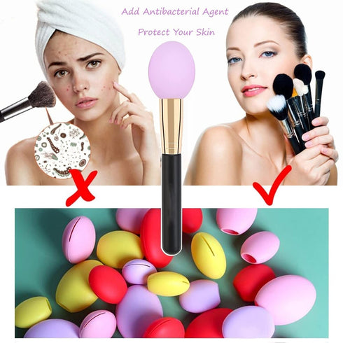 9-Piece Makeup Brush Cover, Dustproof Makeup Brush Protector Cap, Travel Makeup Brush Storage Holder Silicone Makeup Brush Protector Cap Reusable ...