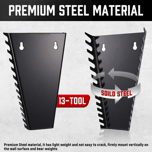 ALOANES 26-Slot Metal Wrench Organizer, Heavy Duty Hanging Wrench Organizer Tray for Tool Box&Wall, Fit SAE & Metric Wrench Storage, 2 Pack Wrench...
