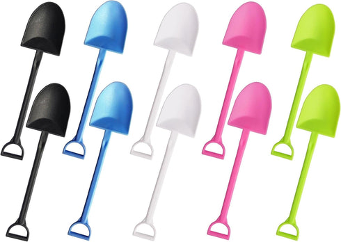 Novelty Mini Shovel Shape Spoons Cute Disposable Plastic Dessert Spoons...