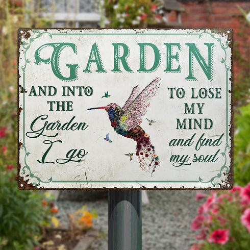 Wander Prints Birthday Gardener Gift for women, men Mom, Dad, Grandma, Grandpa Who Love Garden -Christmas House Warming Gift Hummingbird Metal Sig...