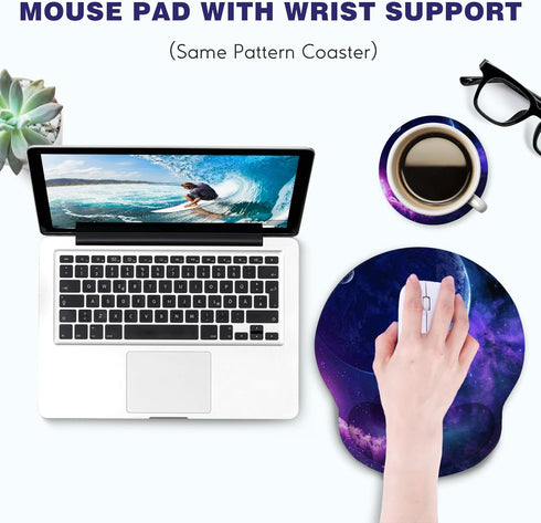 DINKY Ergonomic Mouse Pads, Cute Mouse Pad with Wrist Rest Support Gel, Non-Slip PU Base Mouse Mat with Memory Foam for Home, Office and Gaming, E...
