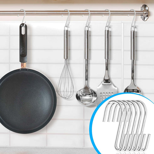 30 Pack Small S Hooks for Hanging Spoons Pans Pots Utensils Kitchenware, Metal S Hooks for Hang Clothes Bags Towels Plants, apply Bathroom Bedroom...
