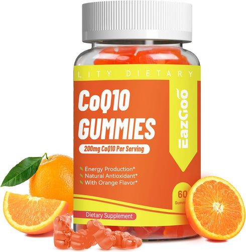 CoQ10 Gummies 200mg, Vegan Supplement for Energy Production, Non-GMO, Gluten Free (60 Gummies)...