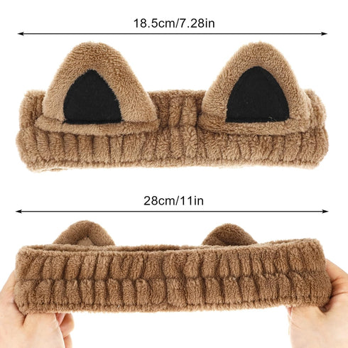 2 Pcs Cute Cat Skincare Headband for Washing Face Makeup Skincare, Animal Headbands for Women Girls Cute Stuff Gifts Soft Coral Fleece Facial Wash...