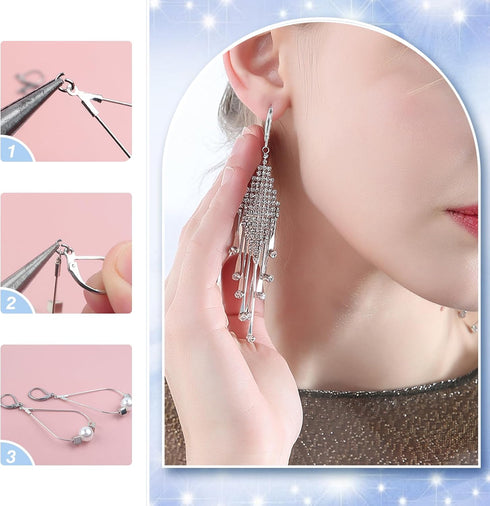 TOAOB 120pcs 18K Gold Plated Leverback Earwires French Earring Hooks Gold and Silver Stainless Steel Colors 10x15mm Interchangeable Dangle Ear Wir...