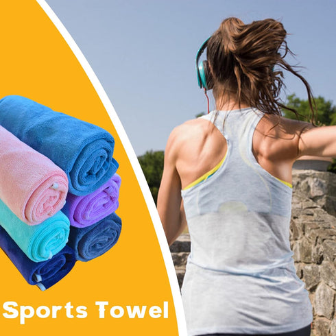 Microfiber Gym Towels Bigger Size Super Soft for Exercise Fitness, Sports, Workout, 380-GSM 15-Inch x 31-Inch Quick-Drying Towels (Teal-Pink-Grey,...