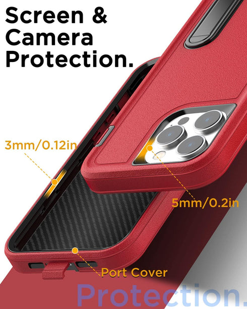 AICase for iPhone 12 Pro Max Case Built-in Kickstand with Glass Screen Protector+Camera Lens,Heavy Duty Drop Protection Full Body Rugged Shockproo...