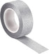 MECCANIXITY 0.6inch x 32.8ft Glitter Tape, Decorative Craft Tape Self Adhesive Stick 1.5cmx10m Silver Tone for Scrapbook, DIY Arts, Gift Wrapping...