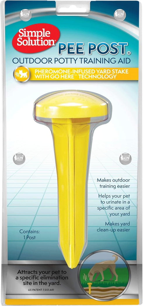 Simple Solution Pee Post Outdoor Potty Training Aid | Pheromone-Infused Yard Stake with GO HERE™ Technology | 13 Inch Stake...