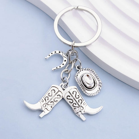 iMagitek 25 Pcs Western Cowboy Keychains Western Party Favors Hat Boot Horseshoe Keychains for Guests Western Party Supplies Horse Lover Gifts for...