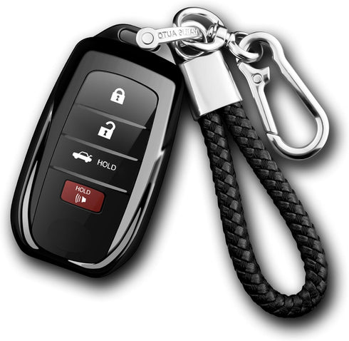 Compatible with Toyota Key Fob Cover with keychain,Key Shell Case for 2025 Camry,2021-2025 Venza,RAV4 Prime,Sienna, 2019-2025 Land Cruiser,Fortune...
