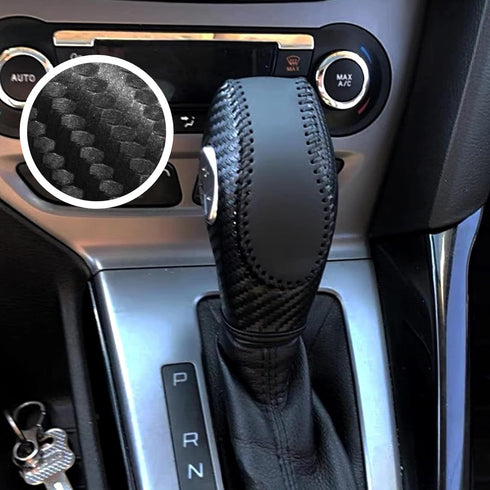1 PC Car Gear Shift Knob Cover, Waterproof Leather Vehicle Shift Knob Accessories, Durable Automotive Interior Gear Shift Decoration Compatible wi...