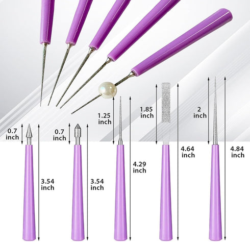 10Pcs Diamond Tipped Bead Reamer for Jewelry Making,Beading Tools,Bead Reamer,Jewelry Drill,for Glass Plastic Metal Wood Beads,Beading Hole Enlarg...
