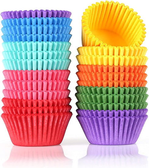 Gifbera Colored Mini Paper Cupcake Liners Vibrant Muffin Baking Cups 400-Count...