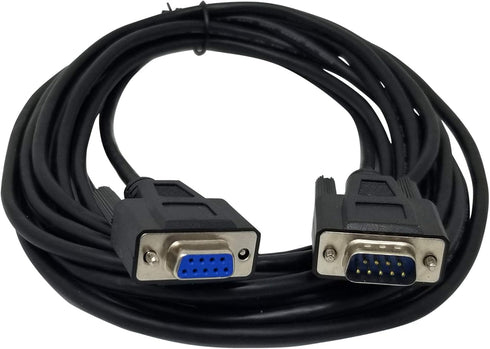 YCS basics Black DB9 9 Pin Serial / RS232 Male/Female Extension Cable (15 Ft)...