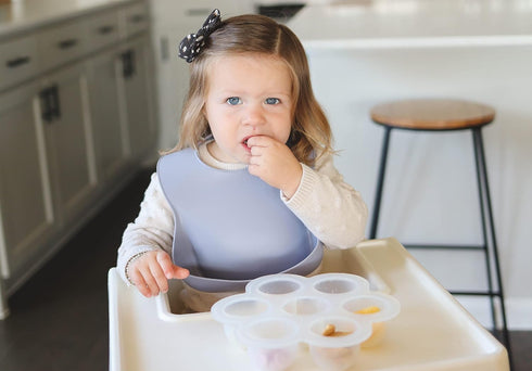 Silicone Bib – 100% Pure Platinum LFGB Baby Bibs with No Fillers – Wide Food Catching Pocket – Easy Clean – Mess Proof – Dishwasher Safe – BPA and...