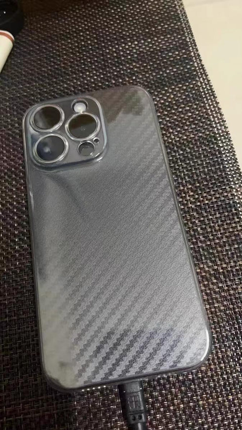 For iPhone 15 Pro Back Screen Protector 3D Carbon Fiber Ultra Thin Protective Film-2 packs-Transparent......