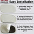 Mirror Glass + Full Size Adhesive Pad for 14-22 Jeep Cherokee, 18-22 Compass Passenger Side Replacement (2014 2015 2016 2017 2018 2019 2020 2021 2...