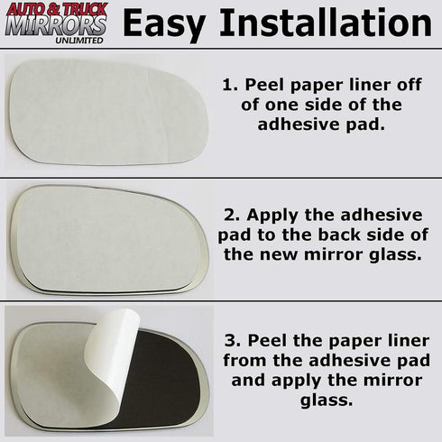 Mirror Glass + Full Size Adhesive Pad for 2010-2014 Volkswagen Golf Driver Side Replacement (2010 2011 2012 2013 2014)...