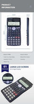 CTIFREE Scientific Calculator FX-991MS College Middle School Mathematics 401 Function Calculadora Cientifica Dual Power Scientific Calculator...