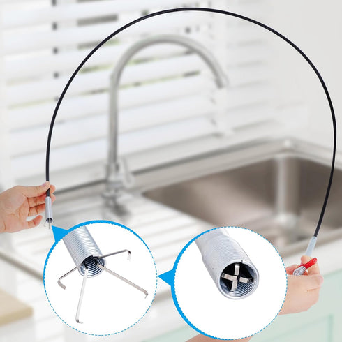 61 Inch Flexible Grabber Claw Pick Up Reacher Tool With 4 Claws Bendable Sink Snake Hair Drain Clog Remove Tool Pickup Reaching Tool for Litter Pi...