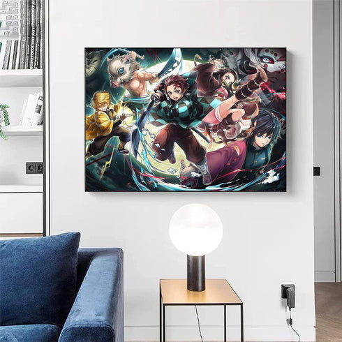 HONGJIE DIY 5D Diamond Art Painting Kit, Anime 20X16 inches Round Full Drill Crystal Rhinestone Embroidery Cross Stitch Arts Craft for Home Wall D...