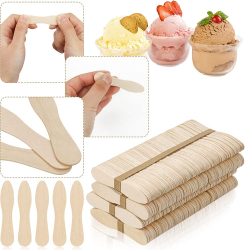 400 Pcs Wooden Ice Cream Spoons, Mini Disposable Tasting Spoons Wooden, Small Dessert Spoons, Mini Spoons for Crafts, Tasting, Sampling (3 Inch)...