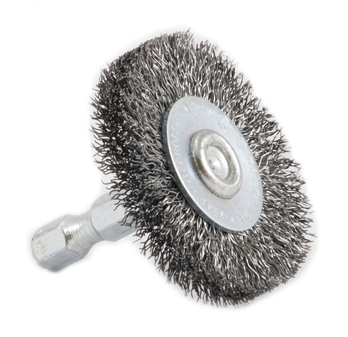 Forney 72726 Wire Wheel Brush, Fine Crimped with 1/4-Inch Hex Shank, 1-1/2-Inch-by-.008-Inch...