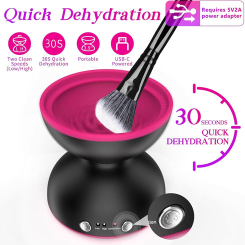 Electric Makeup Brush Cleaner Machine - Portable Automatic USB Makeup Brushes Cleaner -Two Gears Speed and Dehydration Function-with Makeup Brush ...