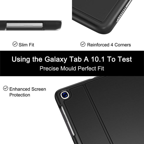 Soke Galaxy Tab A 10.1 Case 2019, Premium Shock Proof Stand Folio Case, Multi- Viewing Angles, Soft TPU Back Cover for Samsung Galaxy Tab A 10.1 i...