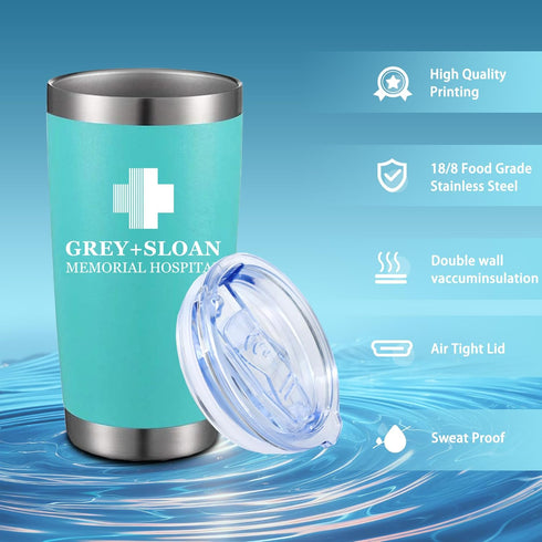 Greys Grays Anatomy Merch,Tv Show Merchandise 20 Oz Insulated Stainless Steel Iced Coffee Tumbler With Lid Straw And Straw Brush,Funny Travel Coff...