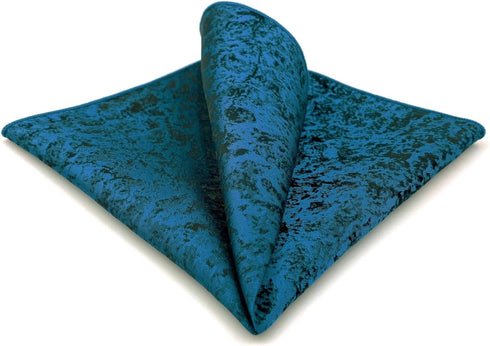 S&W SHLAX&WING Pocket Squares for Men Suits Dark Teal Black Blue Patterned...