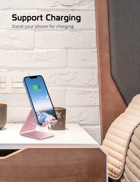 Phone Stand, Aluminum Phone Holder for iPhone 16 15 14 13 12 11 X 8 7 6 Plus 5, Samsung, Huawei, Suitable for All Smartphones, Adding a Touch of S...