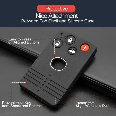 2pcs Fit for Mazda CX-7 CX-9 MX-5 Miata RX-8 Smart Card 4 Buttons Key Fob Cover Case Key Chain Protector Keyless Entry Remote Holder...