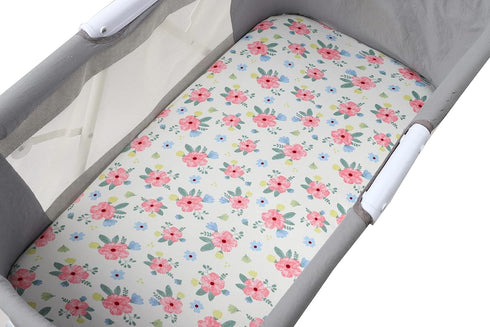 Onacosht Bassinet Sheets Set 3 Pack for Baby Girl, Stretchy Soft Jersey Knitted Fitted Sheet Universal for Oval Rectangle and Hourglass Bassinet M...