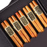 Wooden Chopsticks Reusable Japanese Style 5-Pairs Set of Natural Wood Chopsticks Gift Iron sword style 8.86 Inch...