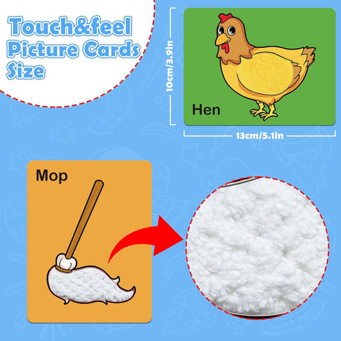 Touch & Feel Flash Cards for Toddlers 1-3,CVC Word Games,Speech Therapy Toys for 12 to 18 Months,Autism Sensory Products, Educational Flashcards,L...