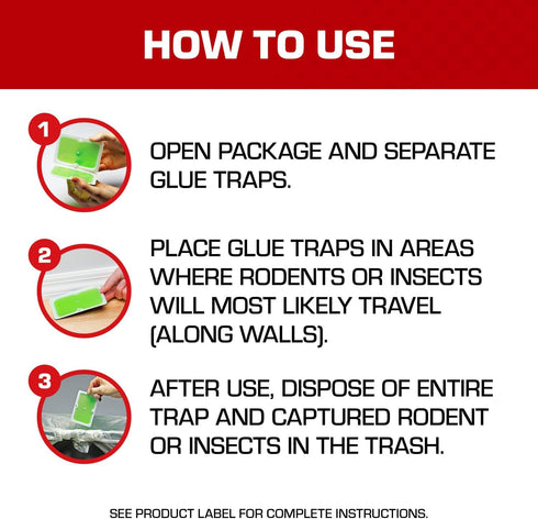 Tomcat Super Hold Glue Traps Mouse Size for Mice, Cockroaches, Spiders, and Scorpions, Ready-To-Use, 4 Traps...