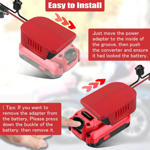2 Packs Power Wheel Adapter for Craftsman V20 20V Battery with Fuse & Wire terminals & 14 Gauge Wire, Good Power Convertor for DIY Ride On Truck, ...