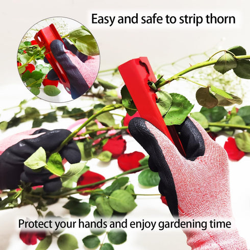 4PCS Gardening Gloves & Shears Scissor & Rose Thorn Stem Stripper Remover Tool, Flower Stem Stripper Tool for Garden & Florist supplies...