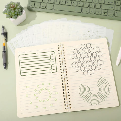 Whaline 38Pcs Bullet Journal Stencils Templates Set 5.1 x 7.9 Inch Bullet Journals Accessories Planner Stencils for DIY Crafts Home School Office ...