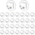 Qianyu 30 Pcs Adhesive Wall Hooks Heavy Duty Clear Sticky Hangers Waterproof Seamless Transparent Acrylic Utility Hook Without Nails for Hanging T...