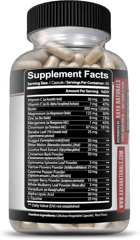 Kaya Naturals Healthy Gluco with Bittermelon Supplement | Support Healthy Levels and Function, 20 Herbs Vitamins and Minerals, Alpha Lipoic Acide,...