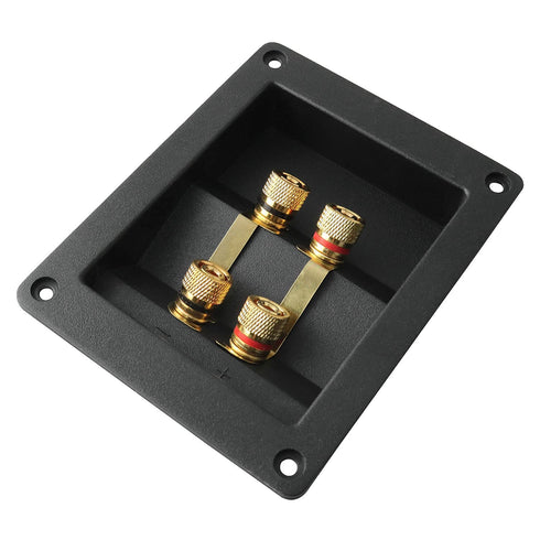 1PC Copper 4-Position Terminal Junction Box, Post 4 Speaker Wall Plates Home Theater Junction Box Connectors for Car/Home Audio, Speaker Box Termi...