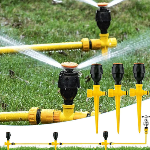 Gerrit Sprinklers for Yard, Automatic 360 Degree Rotation Lawn Sprinklers for Yard, Large Area Coverage, Adjustable Above Ground Irrigation Garden...